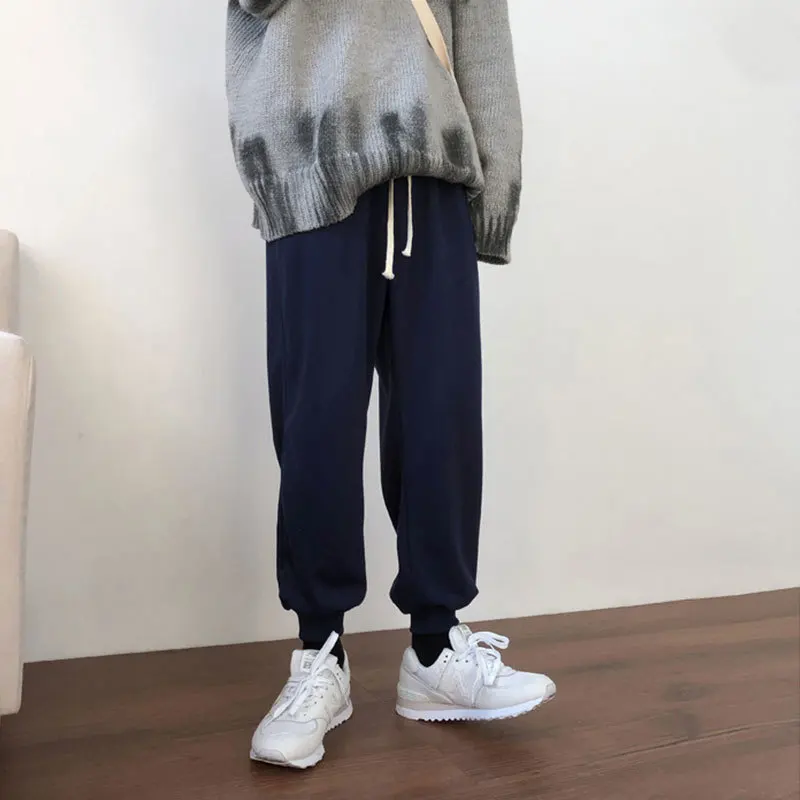 Liketkit мужские зимние спортивные штаны, штаны для бега, новинка, одноцветные Простые повседневные шаровары, мужские Свободные флисовые плотные брюки