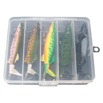 

New Hot 1Pcs Propeller Tractor Fishing Lures Hard Bait Floating Water Pencil Topwater Whopper plopper Fishing Tackle Hot