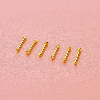 

100 pcs one bag 2mm 925 sterling silver nose piercing gold nose stud nose rings body jewelry