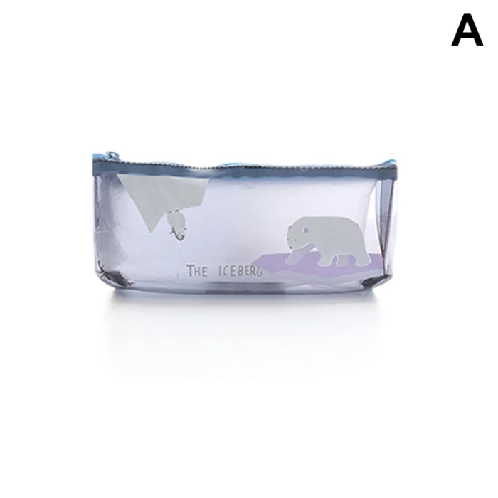 1 Pcs Student Waterproof Pencil Case Cosmetic Transparent Pouch Brush Makeup Holder Hi 888