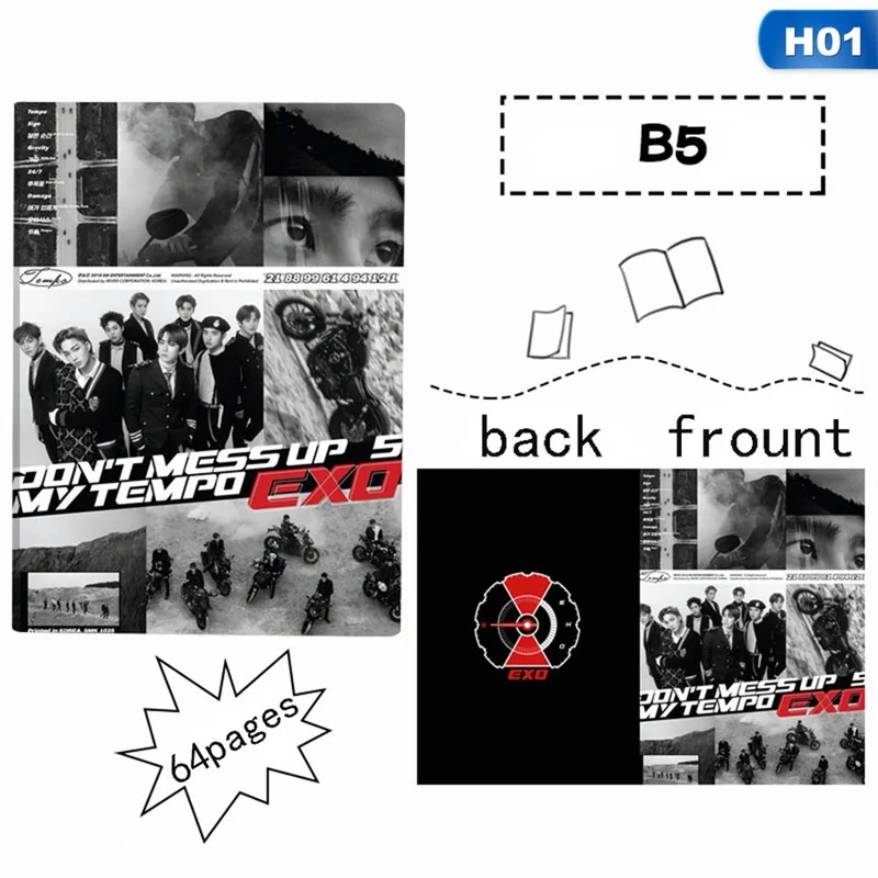 Kpop Home EXO Universe зимний альбом в том же стиле водонепроницаемый ноутбук удобный Jotter Pocketbook
