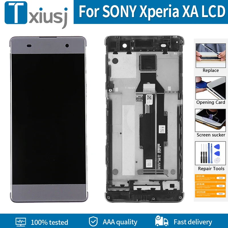 ЖК дисплей 5 0 &quotдля SONY Xperia XA сенсорный экран с дигитайзером в сборе рамкой