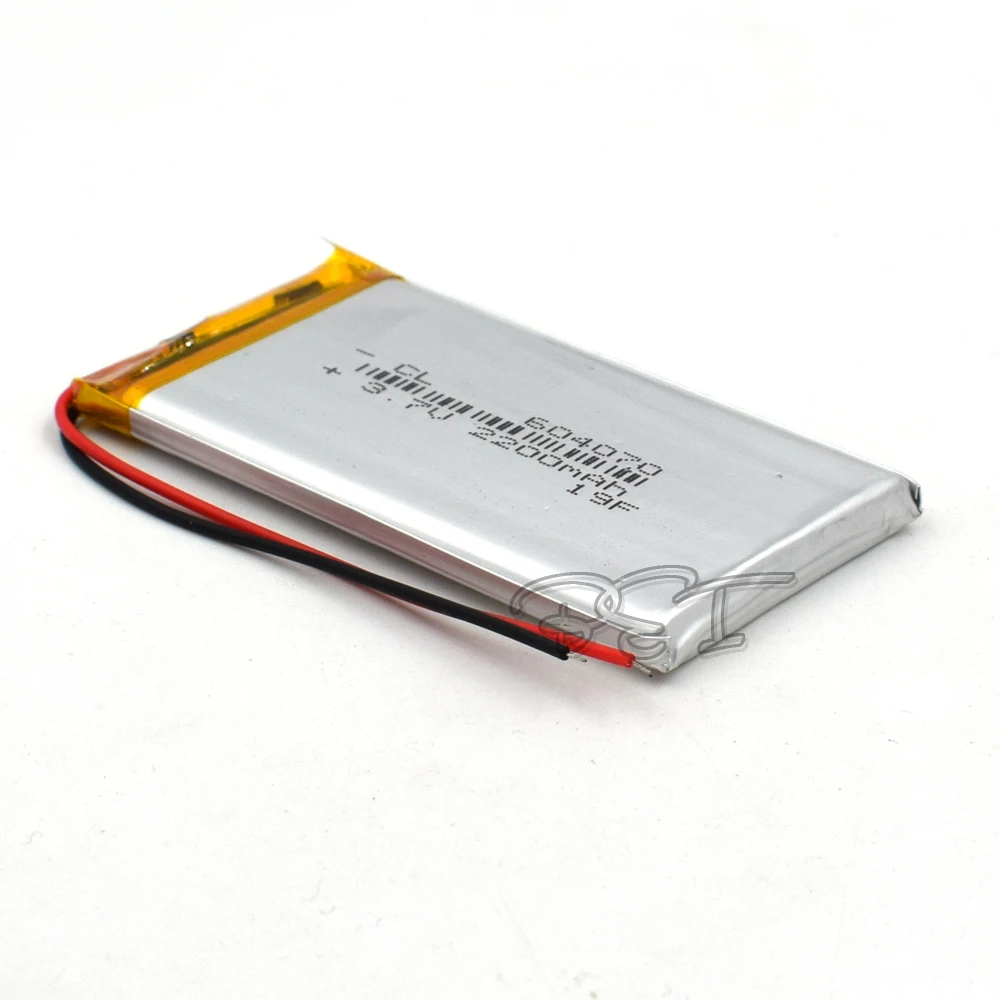 

10Pcs 3.7V Polymer Lithium Battery 604070 Rechargeable Li-ion Cell 2200mAh For MP5 Navigator GPS MP3 MP4 Ebook Speaker Camera