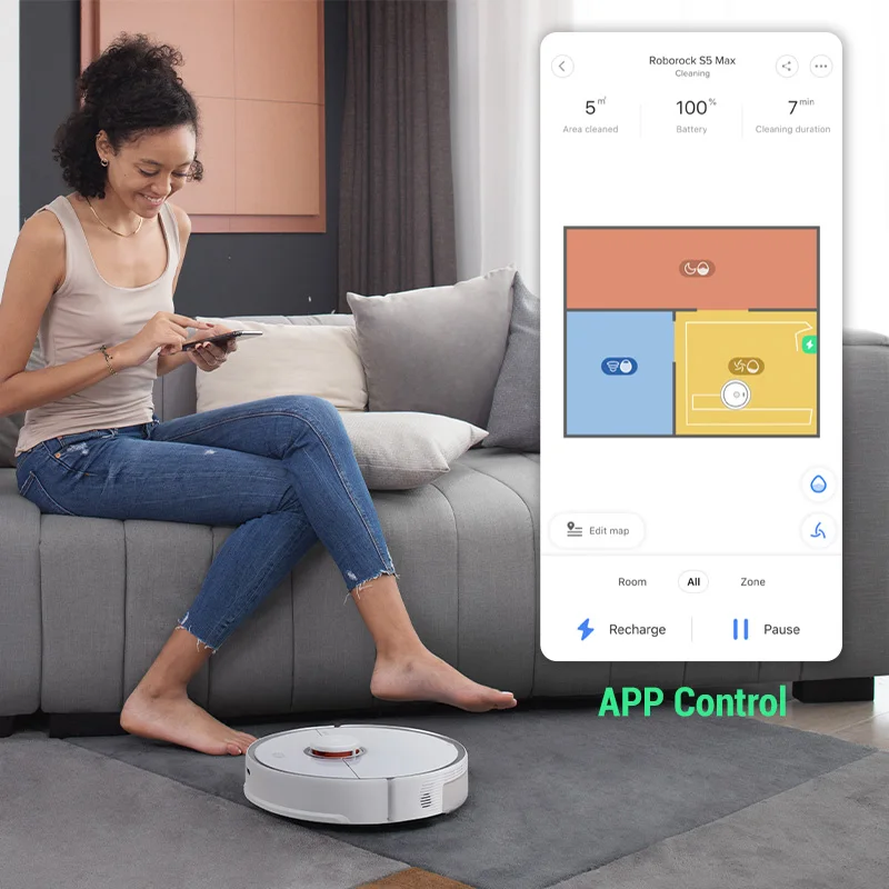 Робот пылесос Roborock S5 Max умная уборка электрическая швабра обновление S50 S55