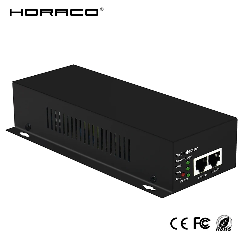Промышленный Инжектор Poe 30 Вт 60 90 совместимый с IEEE802.3bt защитой от молнии для ip