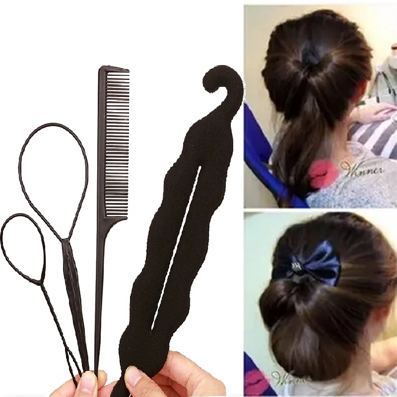 

Party Hair Clip Women DIY Hair Twist Bun Making Comb Ponytail Bun Maker Styling Clip Braid Fashion Hair Accessories Tools Sets