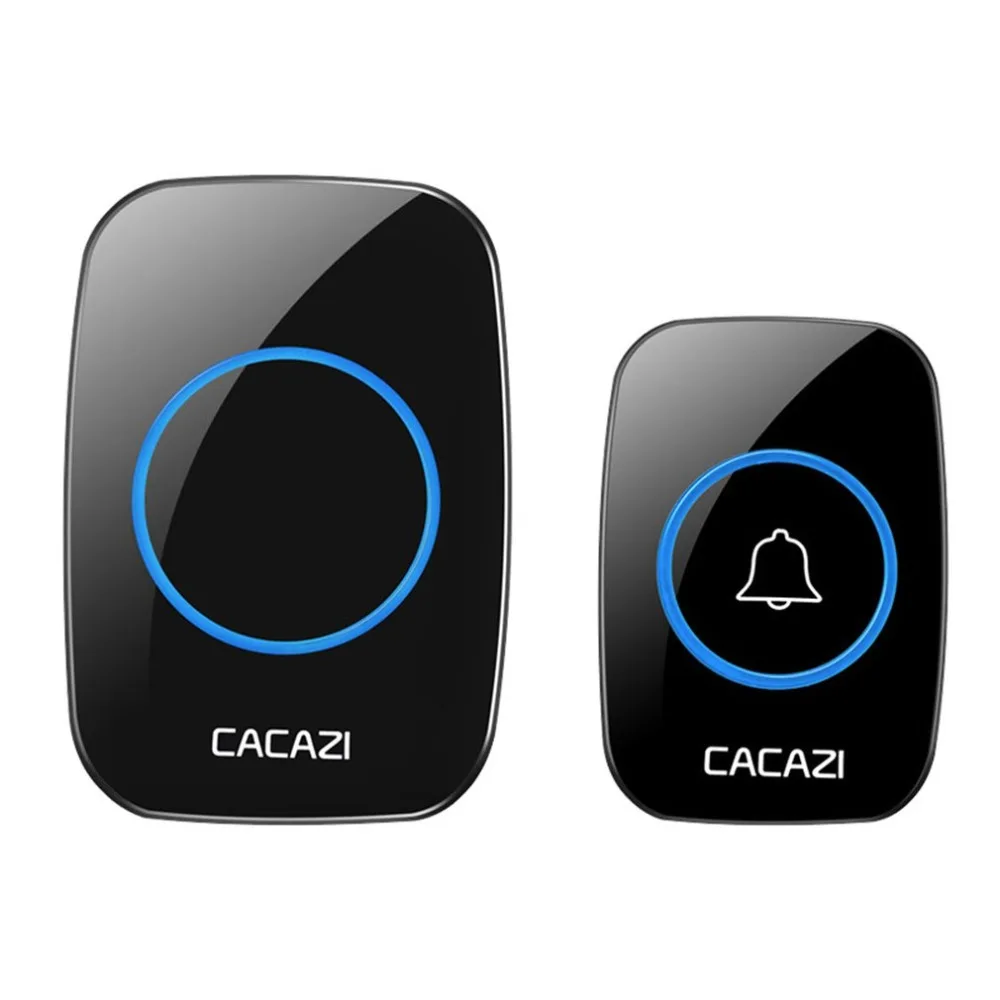 

A10 Waterproof Home Wireless Doorbell Smart LED Light Calling Bell 300M Remote Battery Button 38 Rings 1 Button 1 Receiver