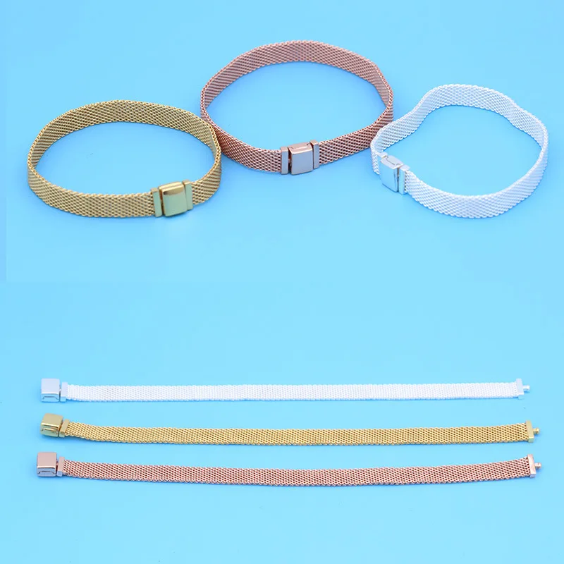 Billige 100% Echt 925 Sterling Silber Reflexionen Armbänder Armreifen Verschluss Clip Charme Passt Europäischen Marke Charme Perlen DIY Machen