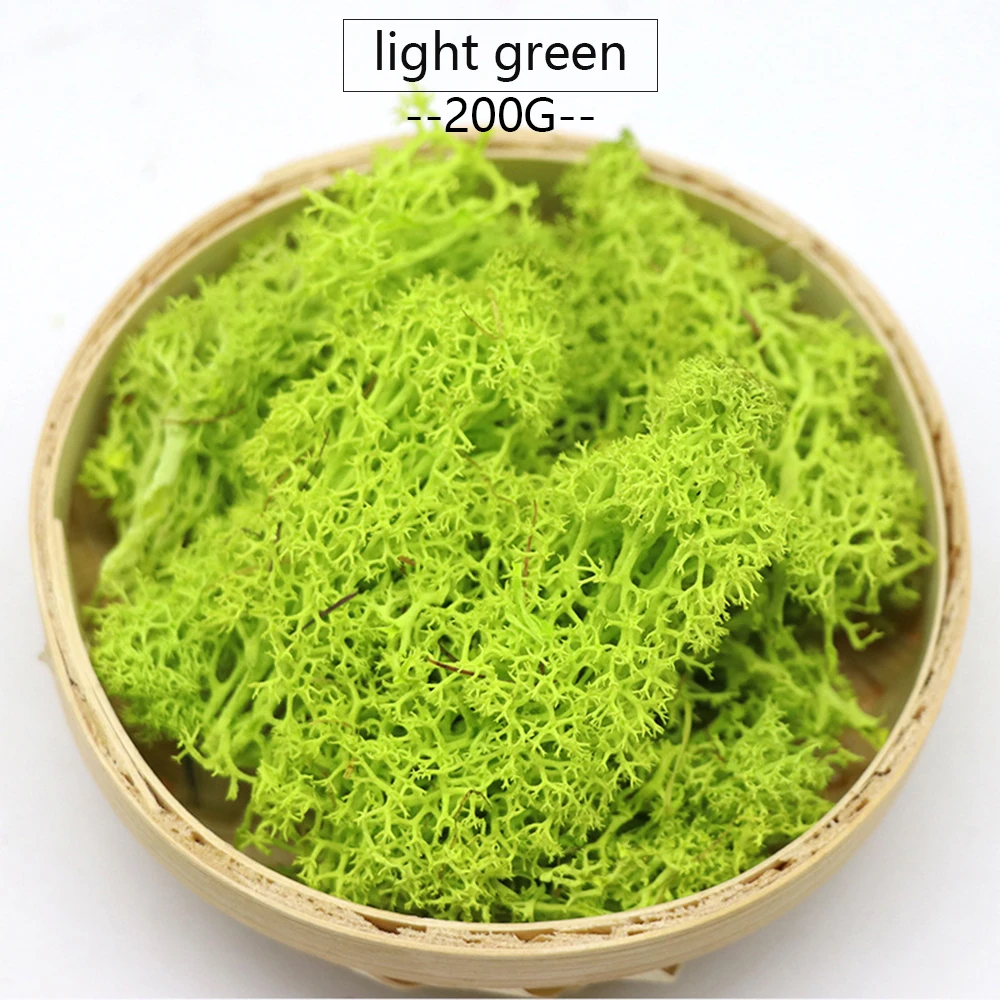 200g Light green 10/200g искусственные растения вечной жизни мох бессмертный Искусственная Трава Декор для дома и сада цветочным принтом в стиле «сделай сам Материал микро Ландшафтные аксессуары - Цвет: 200g Light green
