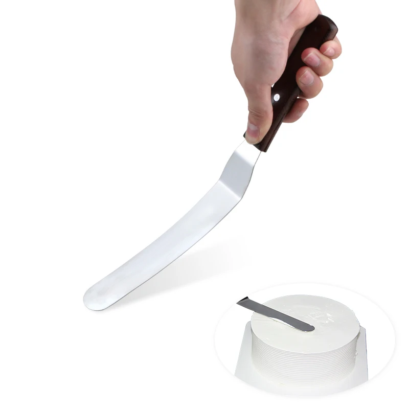 4 6 8 10 inch Spatula Cake Decorating Tools Stainless Steel Wood Handle Knife Spatula Cake Smoother Icing