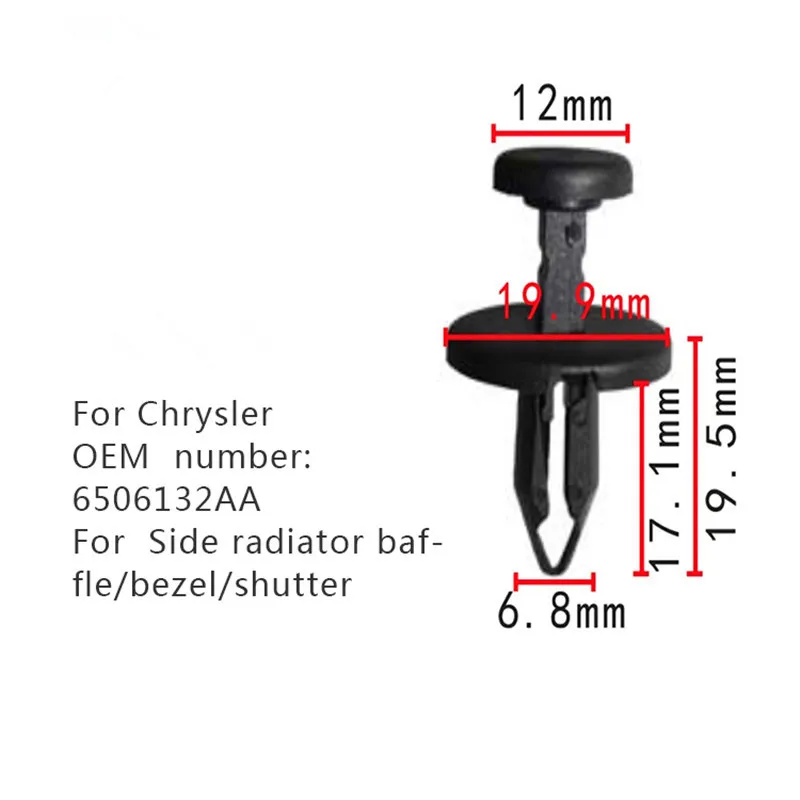 

100x OEM for Chrysler Sebring 6506132AA Side Radiator Shield Push-Type Retainer