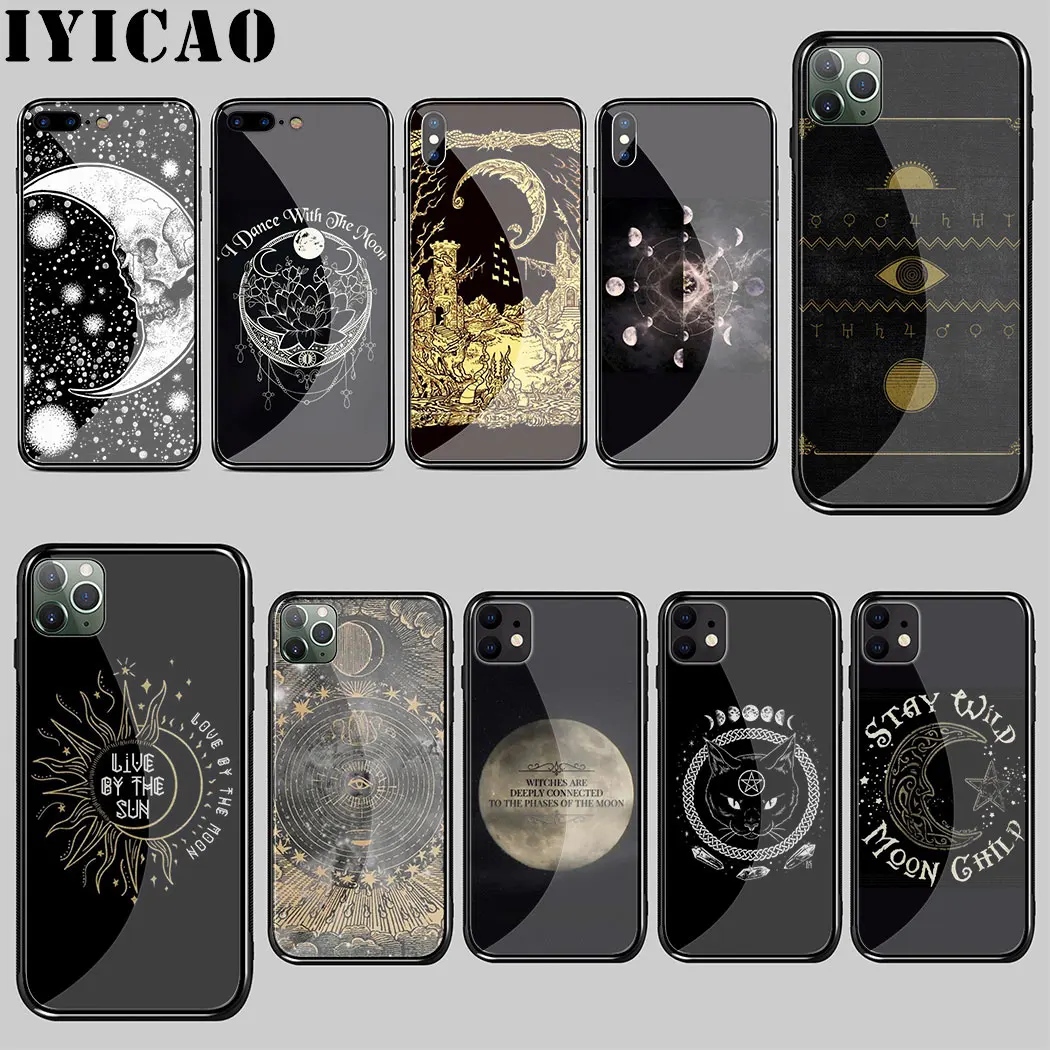 Augur Moon Tarot Divine закаленное стекло чехол для iPhone 5 5S SE 6 6S 7 8 Plus 11 Pro X XR XS Max |