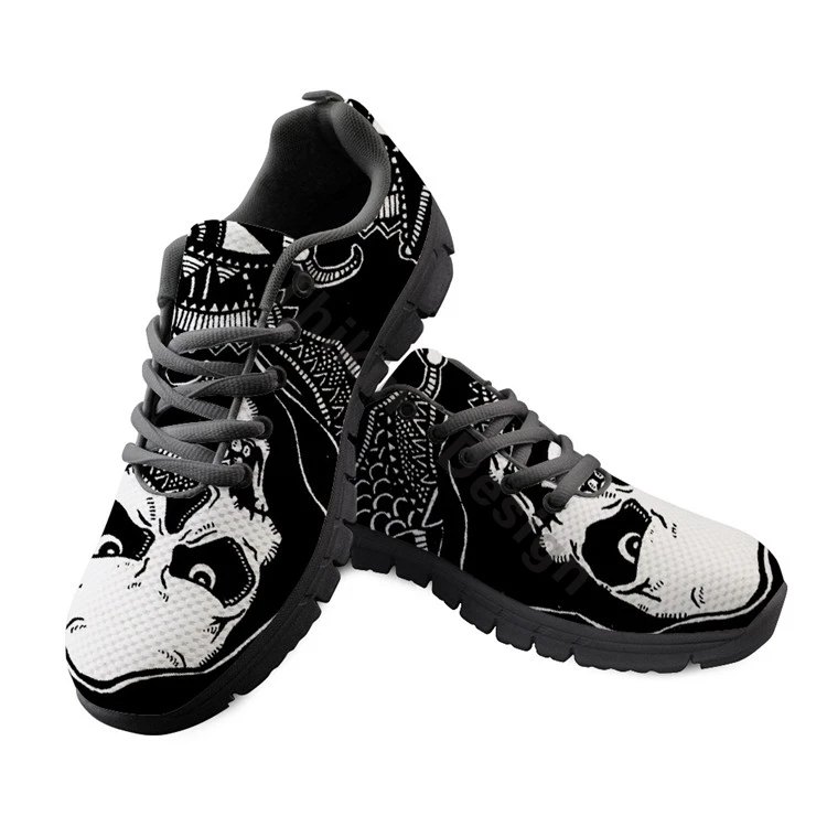 

Classic Sugar Skull Print Sneakers for Men Breathable Male Student Lace Up Flats Comfortable Mesh Shoes Plus