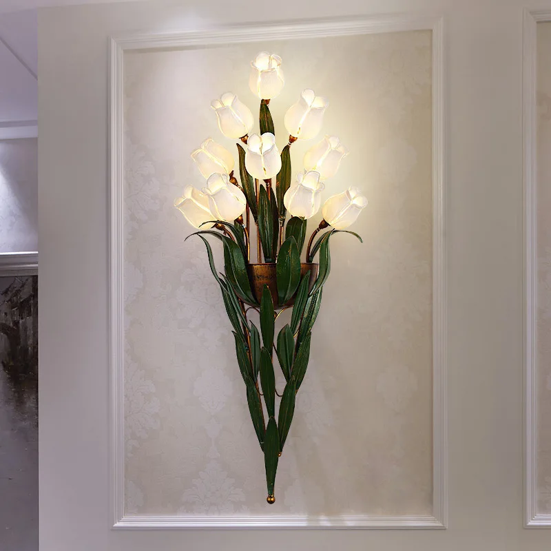 

Modern nordic minimalist wall lamp creative art deco LED flowers light for living room bedroom bedsid lamp kitchen Cafe bar lamp