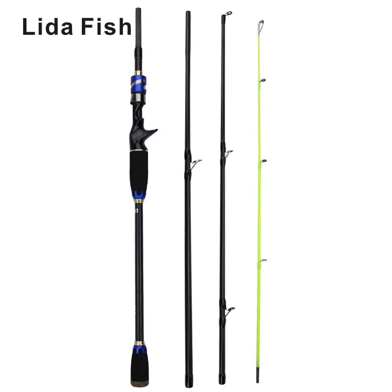 Lida Fish Brand 4-section road Asian rod 1.8 m, 2.1 m rotary casting hard fishing epoxy cloth with carbon fishing rod