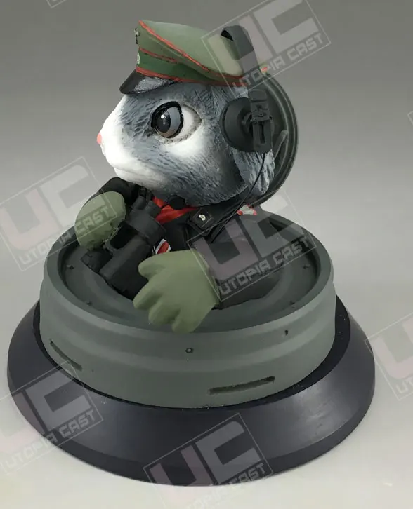 10 см Высота CAT SHIT ONE U-boat Commander Kawaii Кролик смолы бюст миниатюры моделирование Неокрашенный DIY сборка статические модели наборы