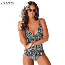 Сексуальный сдельный купальник женский купальник монокини летний V купальный костюм с пуш-ап винтажный принт размера плюс боди пляжный Wea