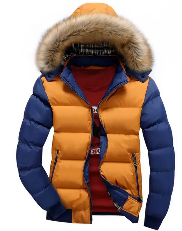 Fashion Winter Men Parka Brand New Winter Jacket Men Warm Down Jacket 9 Color Fashion Brand With Fur Hood Hat Men Outwear Coat