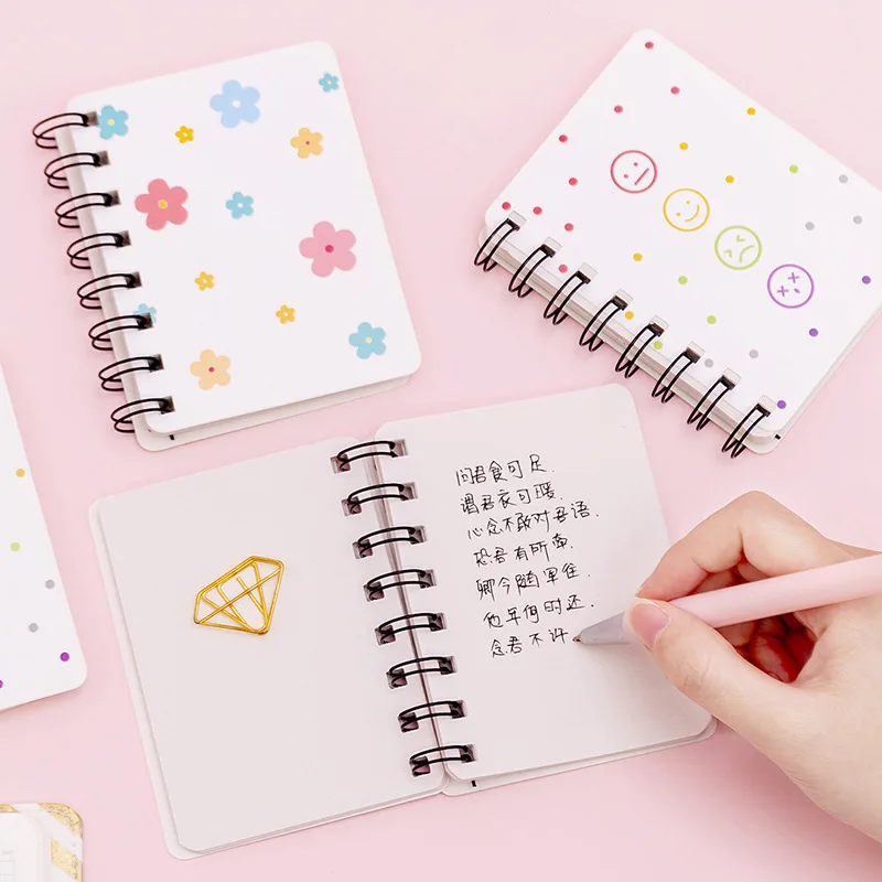 Корейский блокнот для заметок на спирали Kawaii блокнот для заметок канцелярский магазин планировщик офисное украшение флэш-карта для учебы блокнот