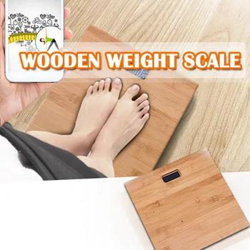 

Wooden Body Scale Bathroom Weight Scale Smart Human Body Weight Scale Wood Anti-skid Display Back Light Household Bathroom