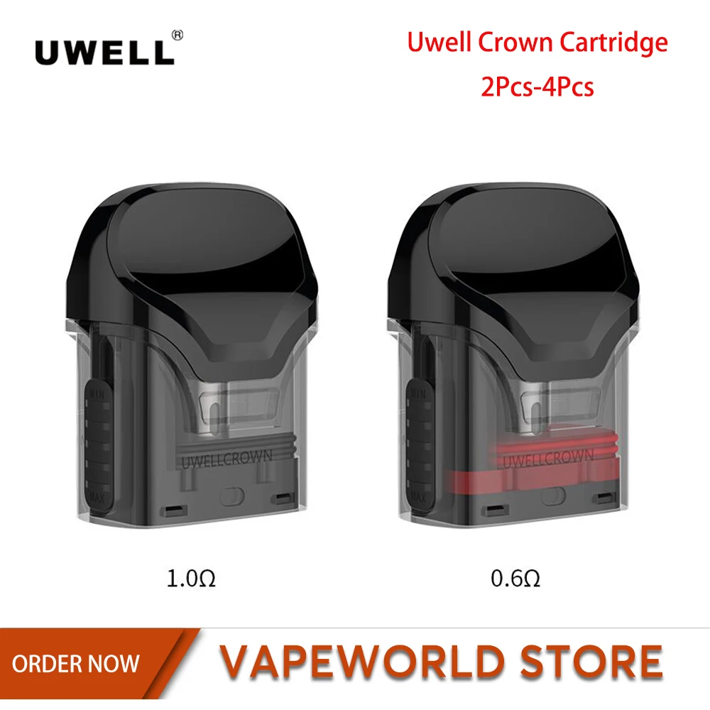 2Pcs 4Pcs Original Uwell Crown Cartridge 3ML Tank Electronic Cigarette Accessories 1.0ohm 0.6ohm Atomizer For Uwell Crown Kit