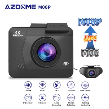 

AZDOME M06P WiFi Car DVRs Recorder 4K/3840*2160P Dash Cam Dual Lens Vehicle Rear Camera Built in GPS WDR Night Vision Dashcam