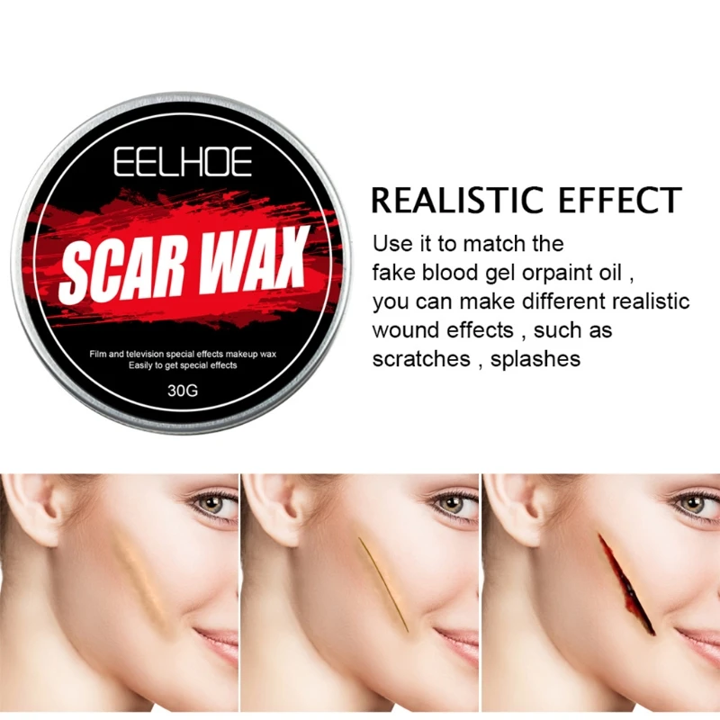 Q1QD 30g Nose Wound Scar Wax Professional Modeling Pulty Halloween Cosplay Drama Special Effects Stage Makeup Fake Scars | Красота и
