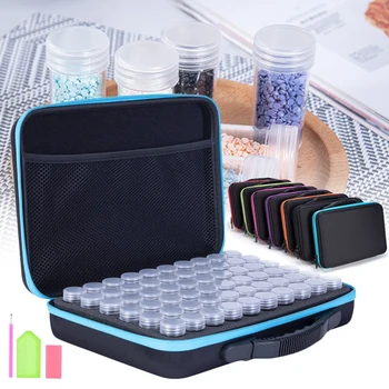 

60 Bottles Diamond Painting Accessories Container Storage Bag Box Carry Case Diamond Embroidery Tools Handbag DIY Storage