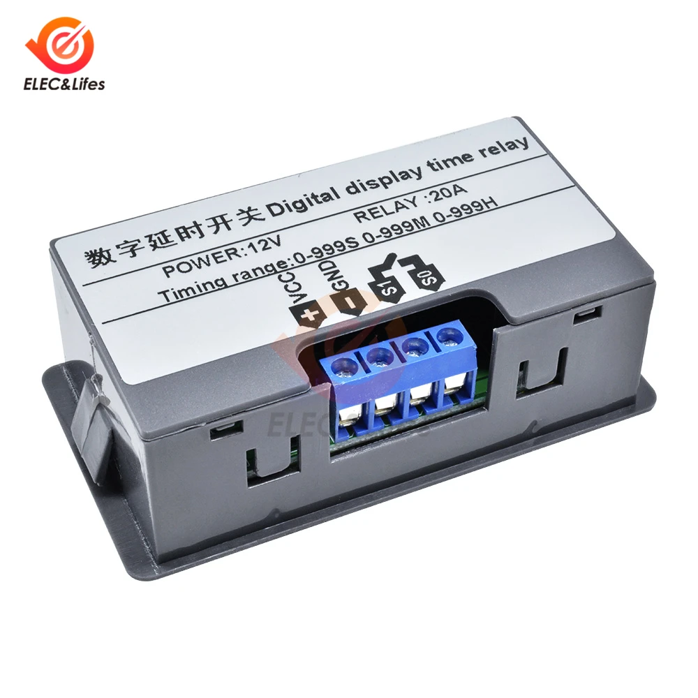DC 12 В 24 В AC110V 220 в цифровой цикл реле задержки таймера модуль платы с светодиодный двойной дисплей времени реле синхронизации переключатель для автомобиля 0~ 999