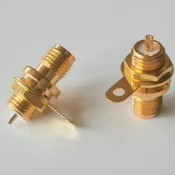 

10X Pcs High-quality RF Connector Socket SMA Female Jack With O-ring Bulkhead Panel Nut handle Solder Coaxial Brass
