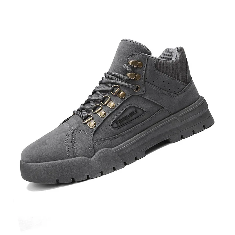 Fashion Winter Autumn High Quality Men's Boots Warm Working Lace Up Men's Desert Boots Round Toe High Top Shoes J2-85