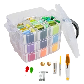 

150 Colors Cross Stitch Friendship Bracelets Threads Scissors Needles Sewing Accessories Kit