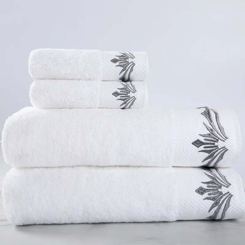 70x140 см роскошный набор белых банных полотенец с вышивкой, Большое пляжное полотенце из хлопка, абсорбирующее быстросохнущее полотенце для ванной комнаты на заказ - Цвет: 32x32cm 60g