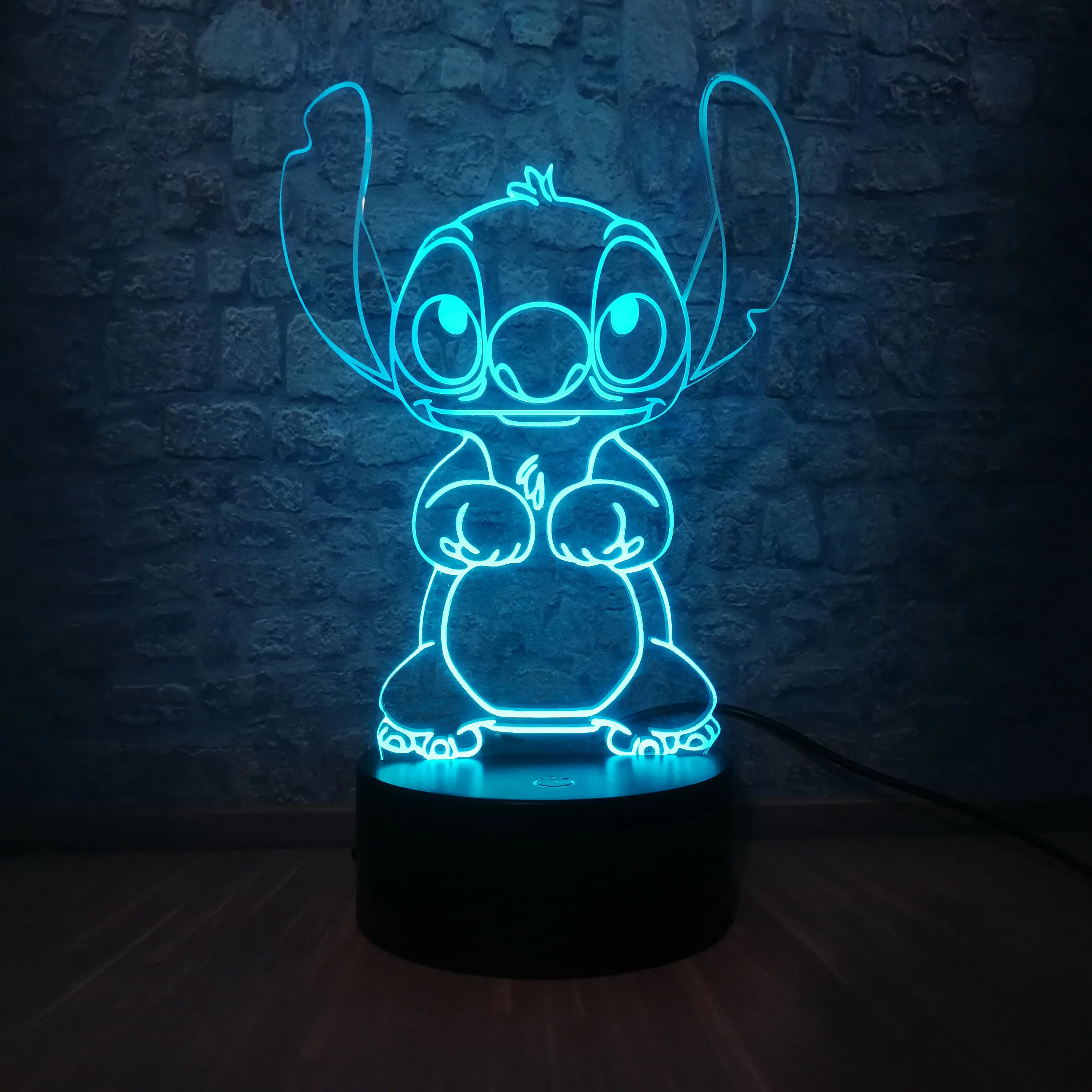 

Drop Shipping Cartoon Teddy Stitch 3D LED Nightlight 7 Color Change Baby Sleep Table Lamp Illusion Home Decor Kid Christmas Gift