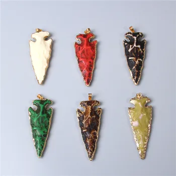 

1 pc 30*80 mm Animals Arrow Pendientes For Necklace Black Bone Electroplate Gold Edg Dagger For DIY Making Jewelry подвеска