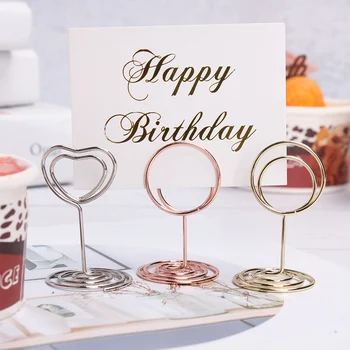 

1PC Cartoon Heart Shape Clips Message Place Card Holder Table Photo Memo Number Name Clips Party Desktop Decoration