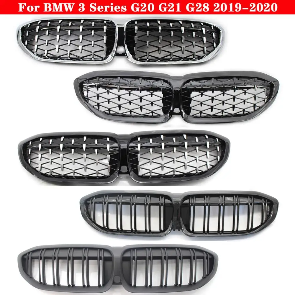 

Car styling Middle grille for BMW 3 Series G20 G21 G28 2019-2020 ABS plastic front bumper grill Auto Center Grille vertical bar