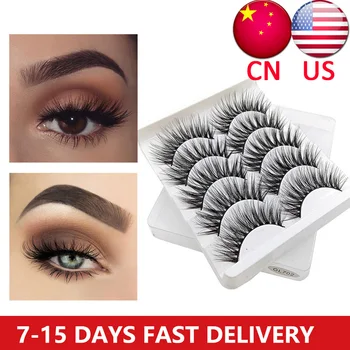 

3D false eyelashes 5 pairs of natural soft thick eyelashes Reusable natural eyelashes Eyelash extension Beauty makeup tools