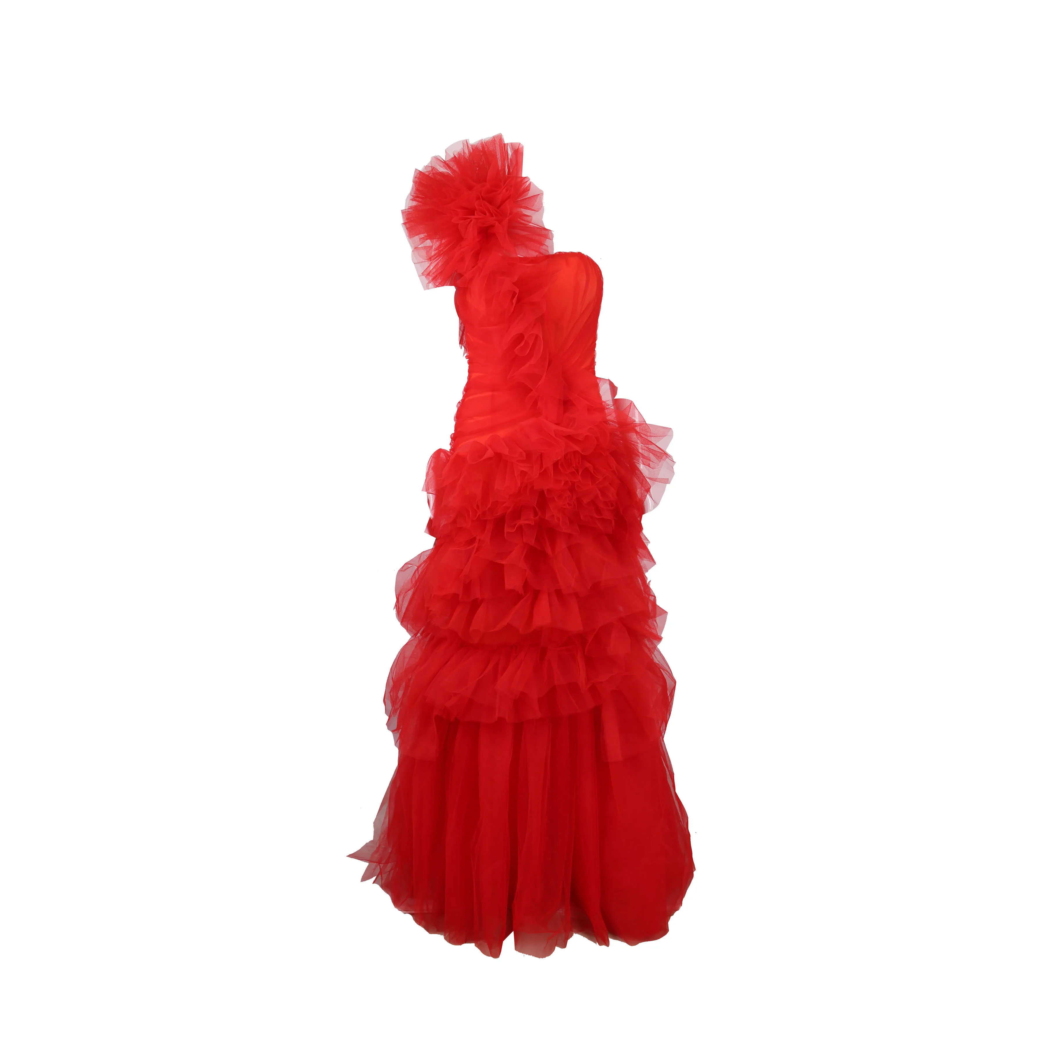 Новое поступление женское Красное Сетчатое платье с одним плечом Vestidos вечернее облегающее платье знаменитостей