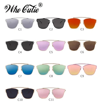 Fashion Trendy Cat Eye Sunglasses Women Luxury Brand Designer Vintage Pink Purple Silver Mirror Lens Sun Glasses Shades OM723 6