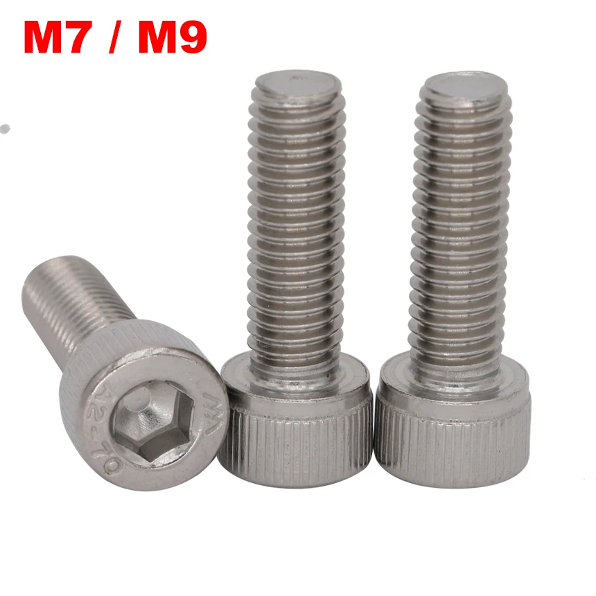 Parafuso Principal de Allen Cap Interno Encantar Parafuso de Sextavado Passo do Comprimento mm m7 m9 od 10 mm 16 mm 20 mm 25 mm 30 mm Aço Inoxidável 304