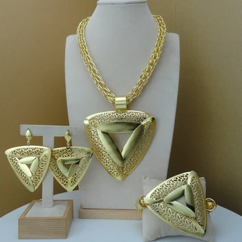 

Yuminglai 2019 Fashion Design Luxury Gold Color Costume Dubai Big Jewelry Sets FHK8988