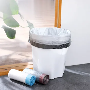 

90PCS/SET Drawstring closing garbage bag Thickened disposable portable plastic bag for household toilet Kitchen supplies E54