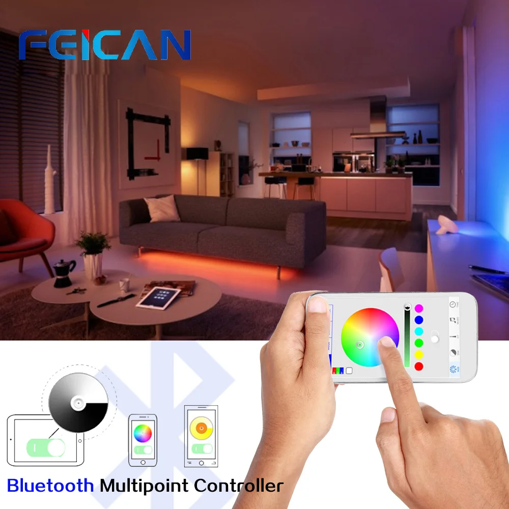 Светодиодный RGB контроллер Bluetooth и ИК пульт дистанционного DC12-24V светодиодный контроллер с помощью приложения Android и IOS для 3528 5050 RGB светодиодный светильник