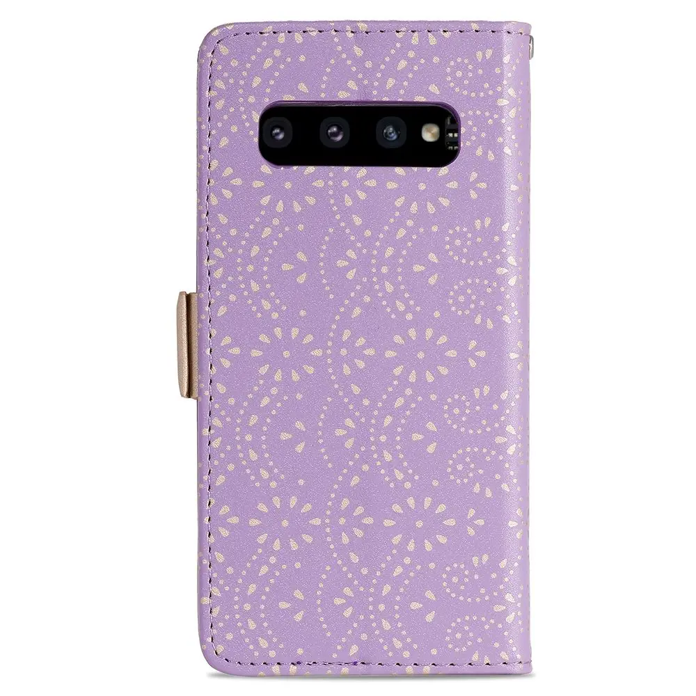 Кожаный чехол-кошелек LAPOPNUT для samsung Galaxy J6 Plus J4 A6 A7 A8 A20 A20e A40 A50 A30 с цветочным кружевом на молнии