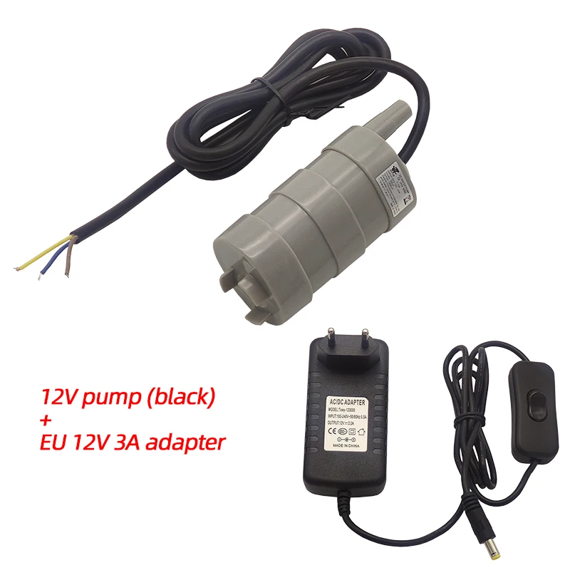 12V Black and EU12V Высокое качество DC 12 В 24 В 1.9A 23 Вт 1000л/ч микро DC Электрический антикоррозийный анти-блокирующий погружной водяной насос - Напряжение: 12V Black and EU12V