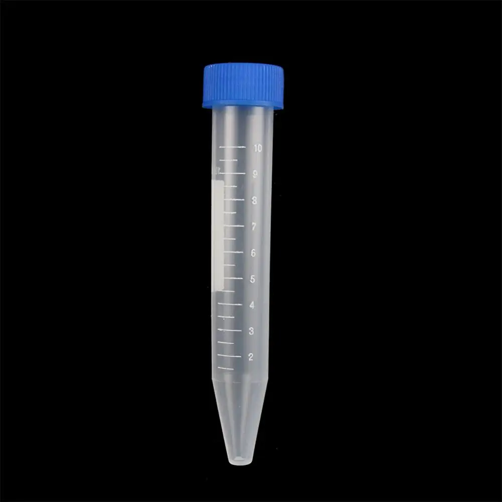 10Pcs 10ml Screw Cap Cone Bottom Plastic Centrifuge Test Tube Reagent Bottle Sample Analysis Vial Container Laboratory Supplies