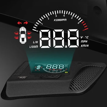 

HUD Auto Car Head Up Display Windshield Screen Projector Security Alarm Overspeed RPM Voltage For Honda Jazz Fit GK 2014-2020
