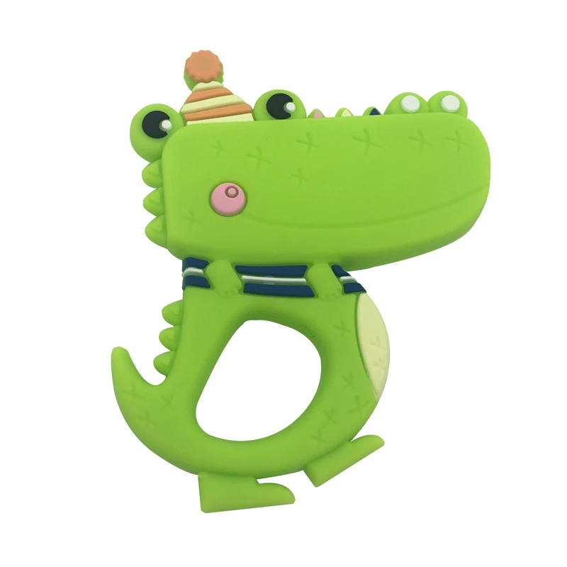 

Baby Teether Food Grade Silicone Rodent Crocodile Shape DIY Pacifier Chain BPA Free Teething Toy For Teeth Christmas Gift
