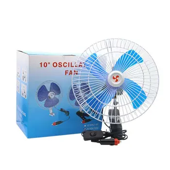 

10 Inch 12V Car Electric Fan Big Truck Car Van Shaking Head Fan Strong Wind Portable Fan All Copper Movement